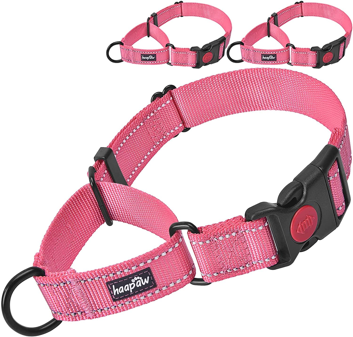 2 Packs Martingale Dog Collar with Quick Release Buckle Reflective Dog Training Collars for Small Medium Large Dogs