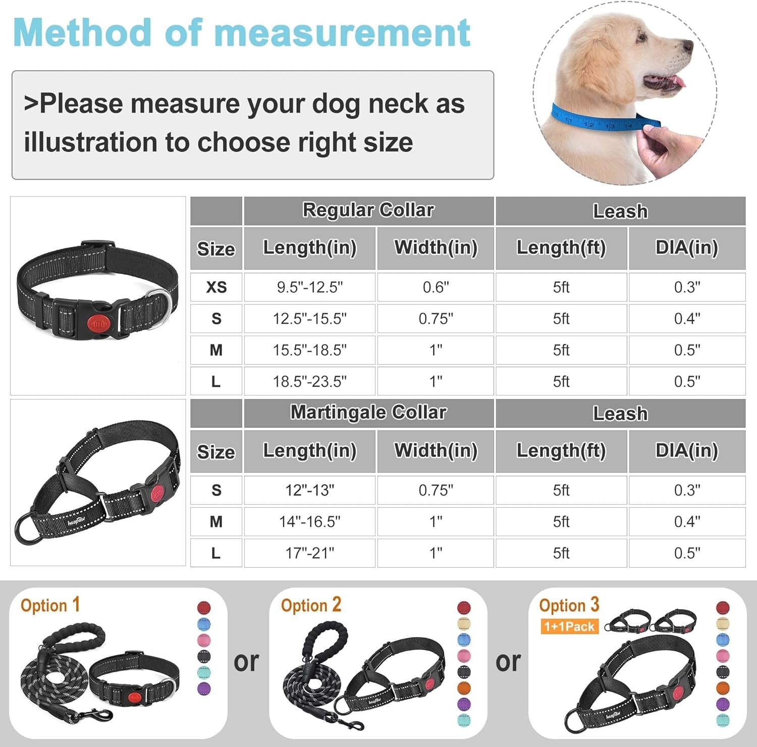 2 Packs Martingale Dog Collar with Quick Release Buckle Reflective Dog Training Collars for Small Medium Large Dogs