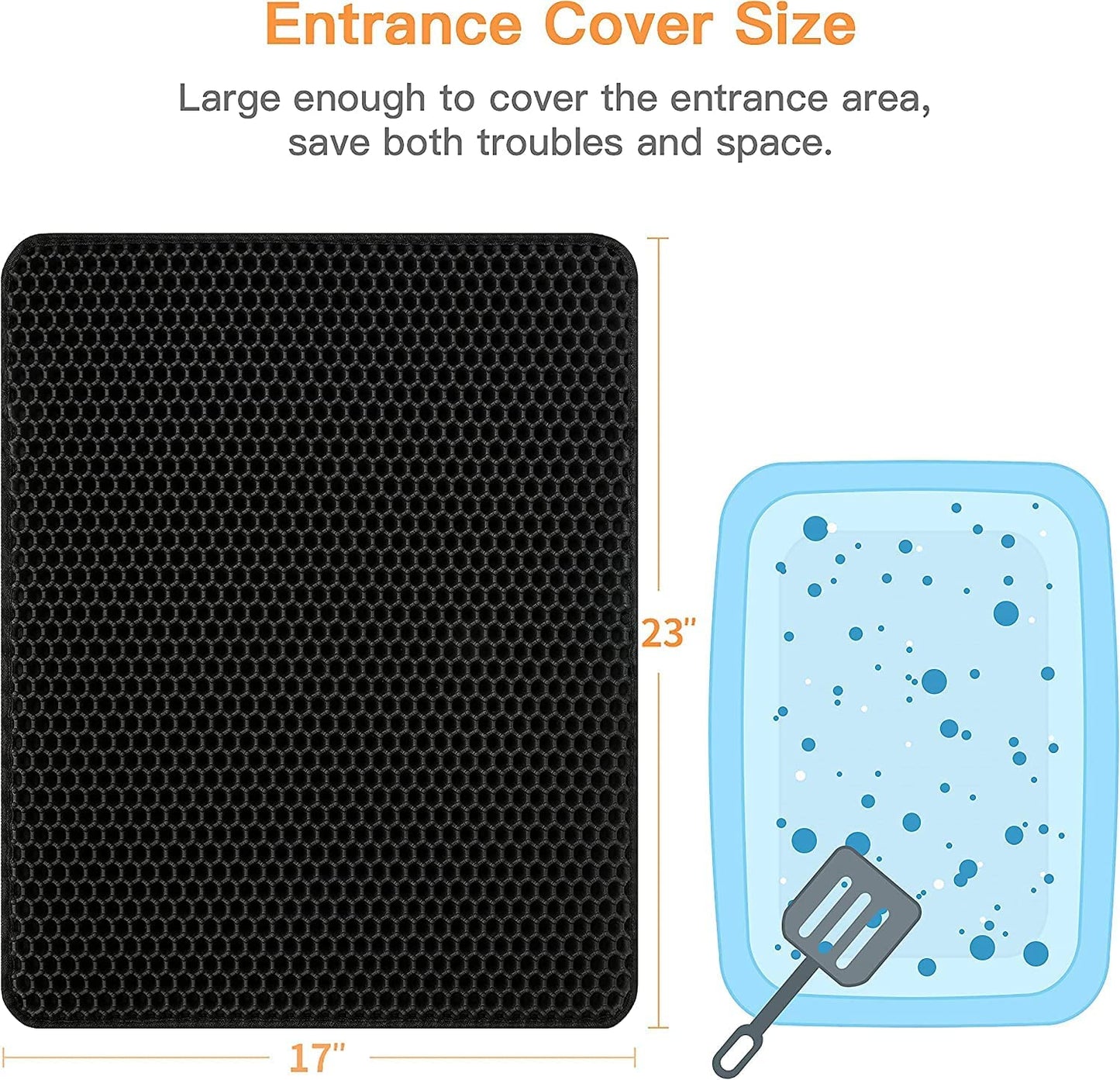 Cat Litter Mat - Honeycomb Double Layer Design, Waterproof, and Easy to Clean