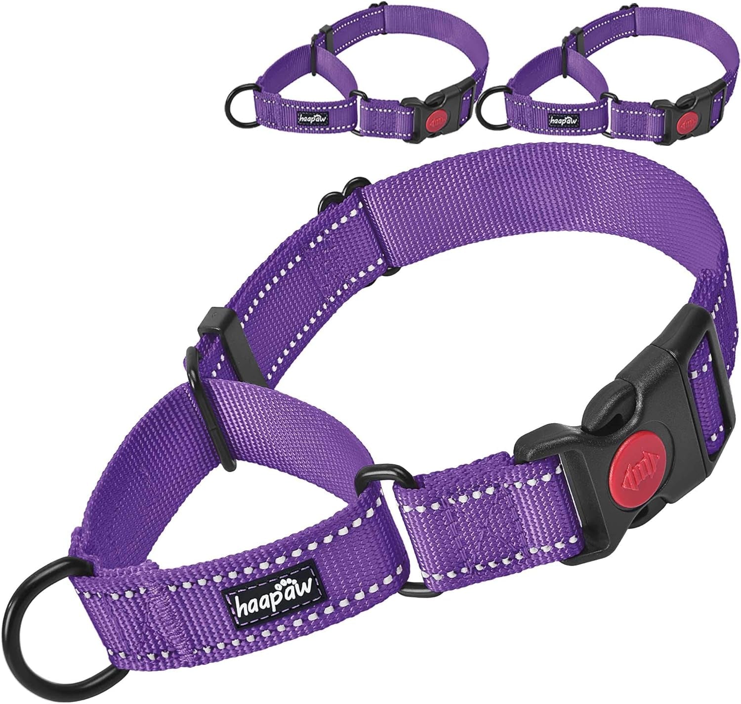 2 Packs Martingale Dog Collar with Quick Release Buckle Reflective Dog Training Collars for Small Medium Large Dogs