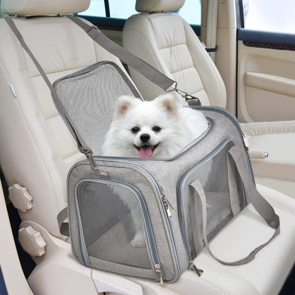 Paw-some Pet Carrier: TSA-Approved Cozy Cab for Cats and Pups up to 15 lbs – Soft, Collapsible, Travel-Ready!