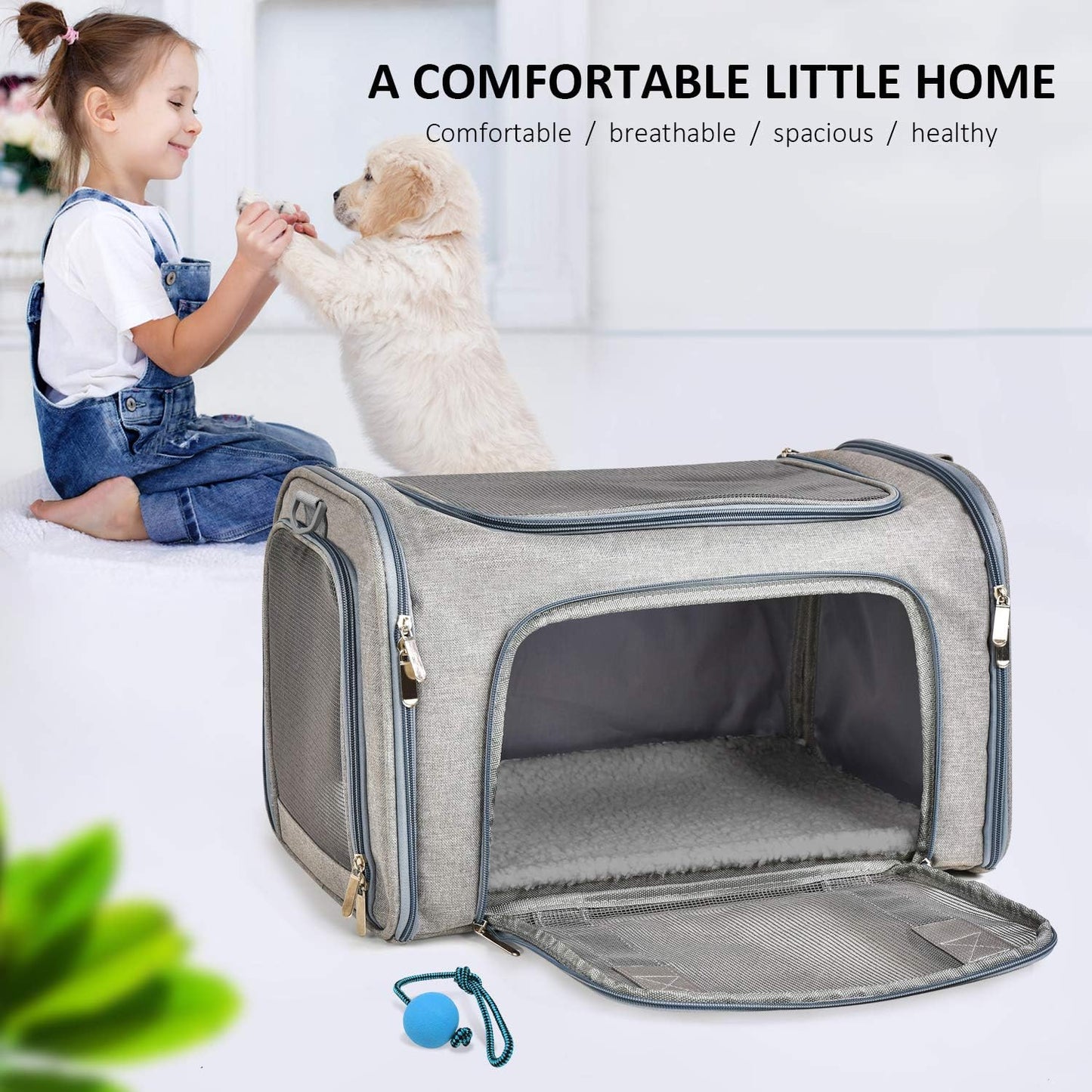 Paw-some Pet Carrier: TSA-Approved Cozy Cab for Cats and Pups up to 15 lbs – Soft, Collapsible, Travel-Ready!