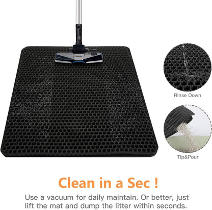 Cat Litter Mat - Honeycomb Double Layer Design, Waterproof, and Easy to Clean