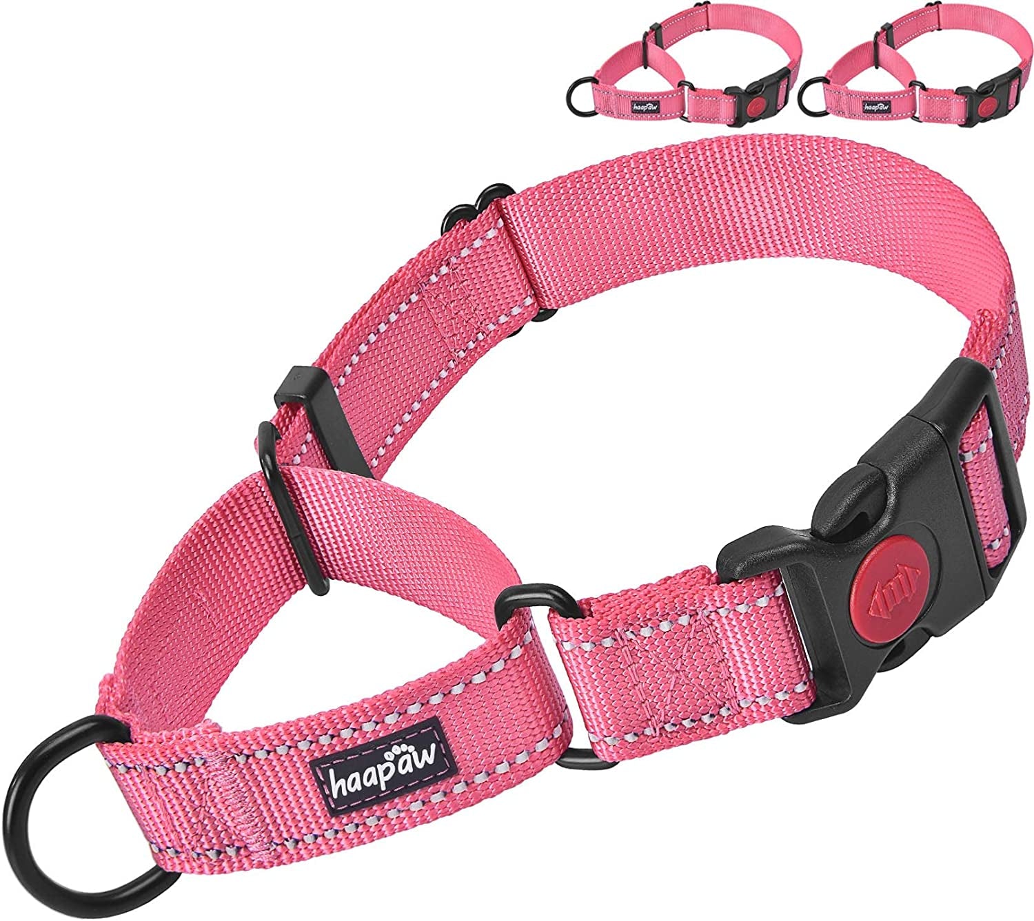 2 Packs Martingale Dog Collar with Quick Release Buckle Reflective Dog Training Collars for Small Medium Large Dogs